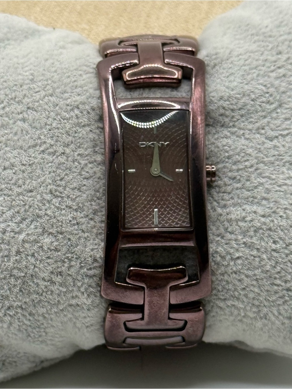 DKNY Women's Rectangular Bracelet Watch - Metallic Plum